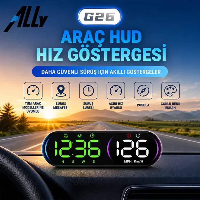 Ally HUD G26 GPS Head Up Display HUD Dijital Hız Göstergesi