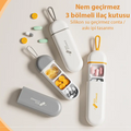 EZERE Taşınabilir 3 Bölmeli Nem Geçirmez Mini Hapİlaç Saklama Kutusu - BPA İçermez