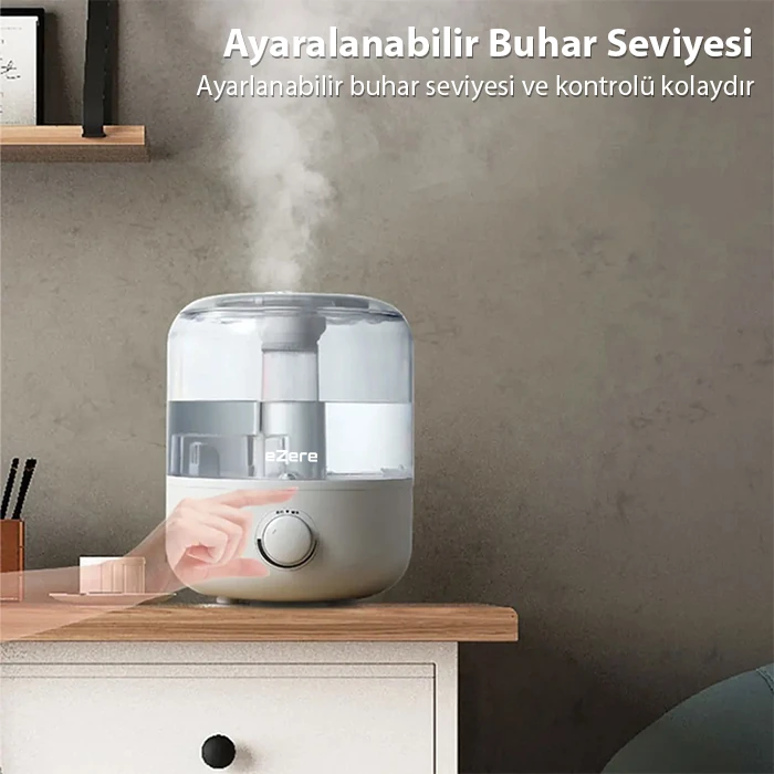 EZERE Yatak Odası için Üstten Doldurmalı 25 L Büyük Su TankıOtomatik Kapanma Sessiz Soğuk Sisli Nemlendirici