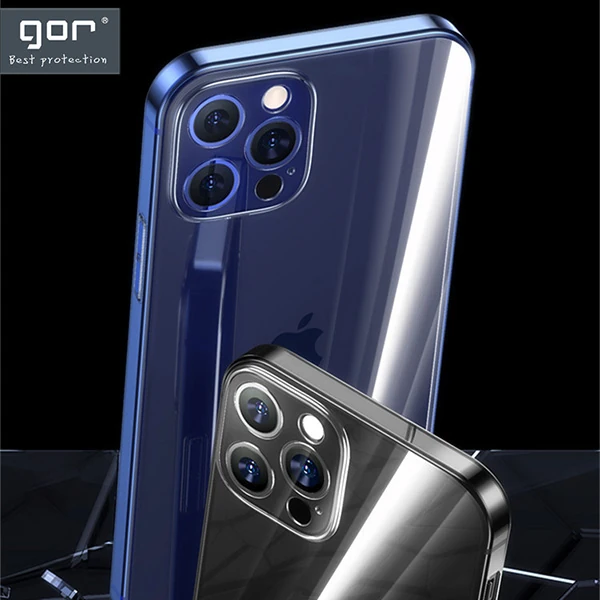 GOR İPhone 12 Pro 6.1 inch Kılıf Kamera Korumalı Şeffaf Silikon Kılıf