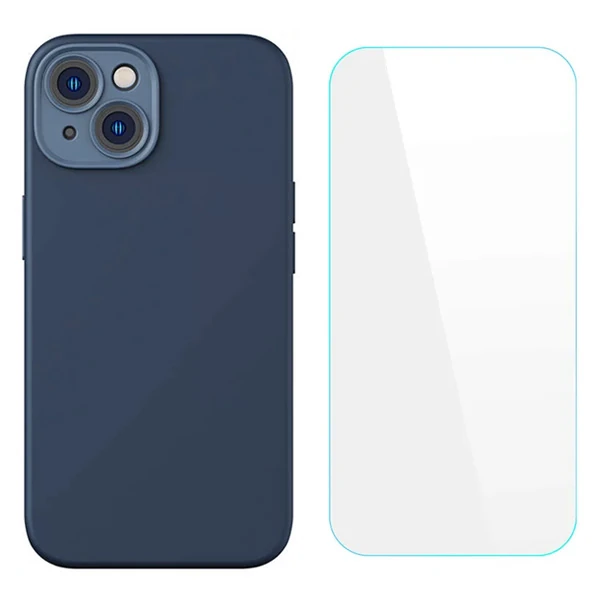 Baseus Liquid Silica Gel iPhone 14 6.1 Silikon Kılıf + Tempered Ekran Koruyucu Set