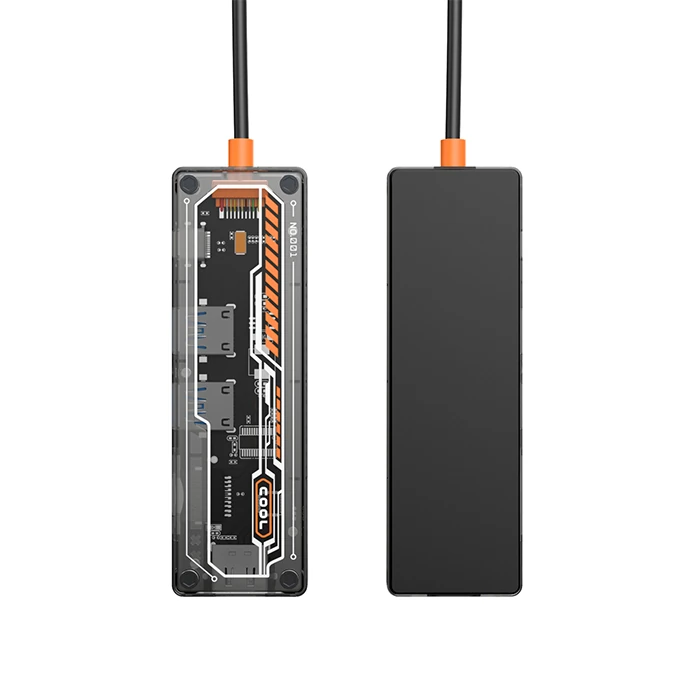ALLY 6in1 Type-c To USB3.0 + USB2.0 + Type-c PD 100W + SD + TF + HDMI Çoğaltıcı Transparan Hub