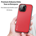 Dux Ducis Fino Serisi iPhone 14 Pro 6.1 inç Kılıf Premium Dokuma Silikon Kılıf