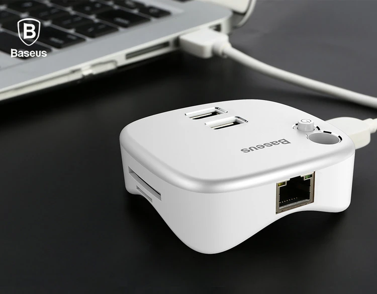 Baseus Çok Fonsiyonlu Notebook Adaptörü Hub Dual USB 3.0 RJ45 TF/SD