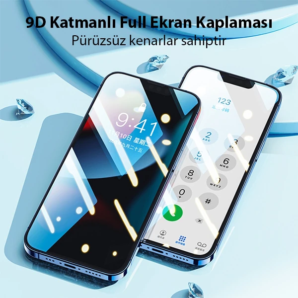 Ally iPhone 14 6.1 Full Glue-Tempered Cam Ekran Koruyucu