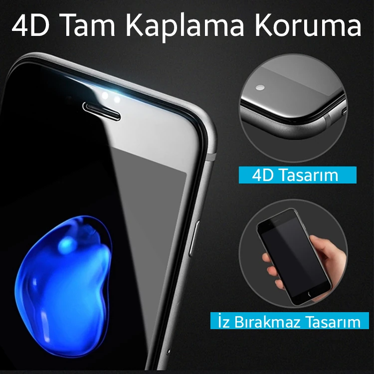 İPhone 6S Plus 4D Kavisli Full Cam Kırılmaz Koruyucu İPhone 6 plus