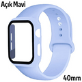 ALLY Apple Watch 4-5-6 40mm Silikon Kordon Kayış ve Ekran Koruyucu Kılıf