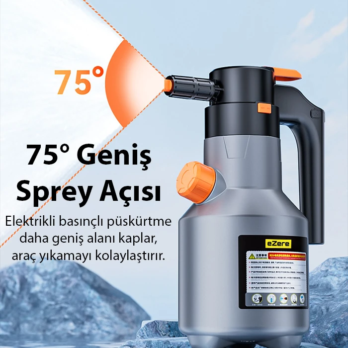 EZERE 2L Yüksek Basınçlı Şarjlı Köpük Makinası Oto Yıkama Pompası Köpük Püskürtücü