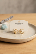 Pirinç Deniz Kabuğu Model Gold Renk Çocuk Küpe 5886
