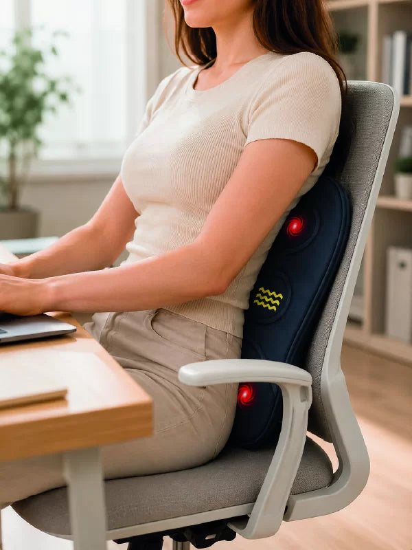 Ev Ofis ve Araç İçin Isıtmalı Titreşimli Bel Masaj Yastığı