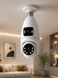 360° Ev İzleme Wi-Fi Çift Lens Akıllı Ampul Kamera