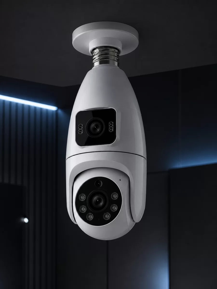 360° Ev İzleme Wi-Fi Çift Lens Akıllı Ampul Kamera