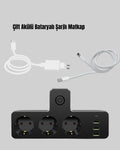 Masa Üstü Çoklu Priz USB ve Type-C Çıkışlı Güç Dağıtıcı