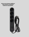4 Priz 2 USB 1 Type-C Akım Korumalı Çoklu Priz Led Anahtarlı