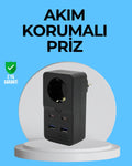 Termal Korumalı Priz Otomatik Çocuk Kilidi 4 USB Type C