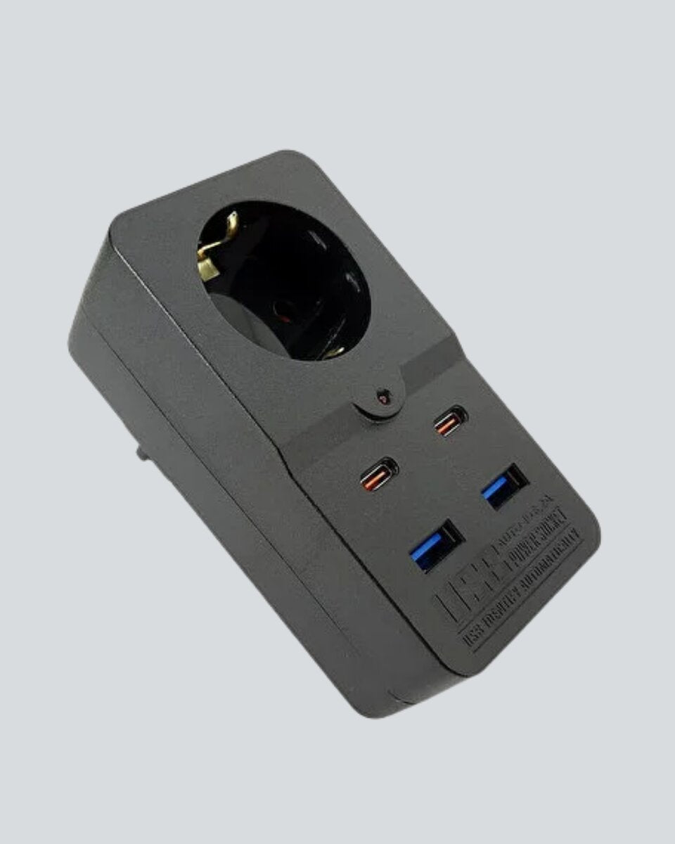 Akıllı Akım Dengelemeli Priz 2500W 4 USB Type C Çıkışlı