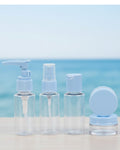 5’li Seyahat Dolum Şişe Seti 30 ml Şeffaf Taşıma Çantalı