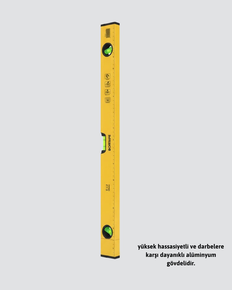 Hassas Ölçüm Sağlayan 600 mm Sarı Su Terazisi