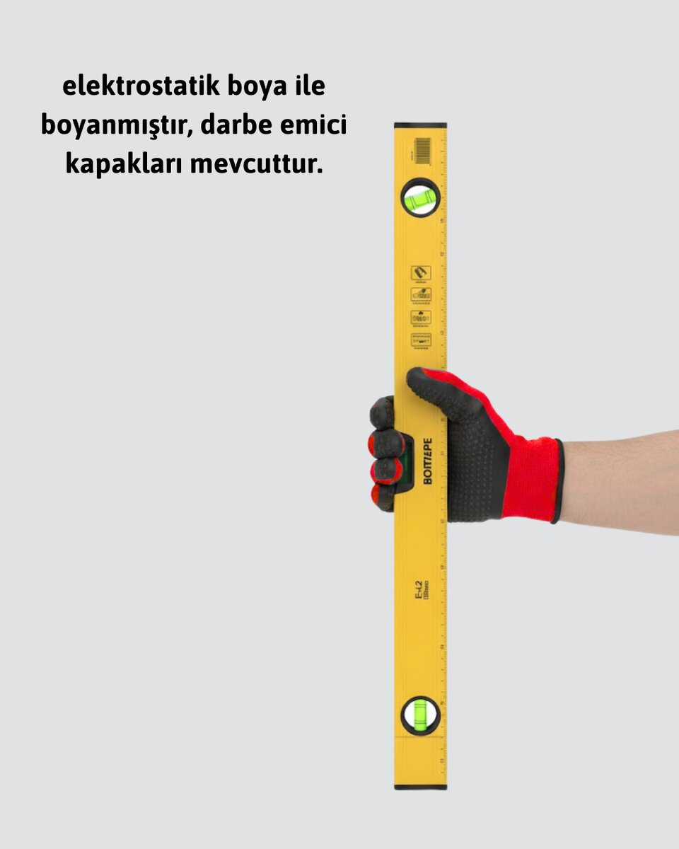 Hassas Ölçüm Sağlayan 600 mm Sarı Su Terazisi