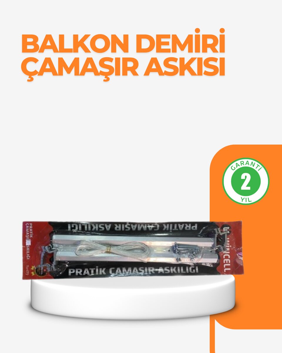 25x60 cm Çamaşır Askılığı Kare Balkon Demiri İçin Dayanıklı Tasarım
