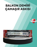 Kare Küpeşte Uyumlu Balkon Çamaşır Askısı 25x60 cm Beyaz Pratik