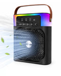 USB Şarjlı Masaüstü Sprey Fan Taşınabilir Serinletici RGB Işıklı Mini Klima