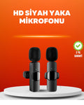 Çift Mikrofonlu Kablosuz Kayıt Seti iPhone Uyumlu Mini Mikrofon