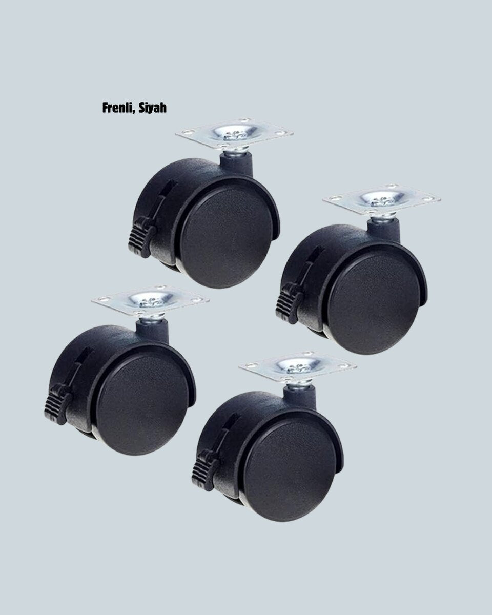 Kilitli 4 cm Tekerlek Ayak 4’lü Set Zemin Koruyucu
