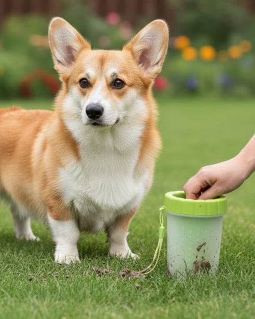 Silikon Kıllı Köpek Pati Temizleme Kabı Orta Büyük Irklar İçin Taşınabilir