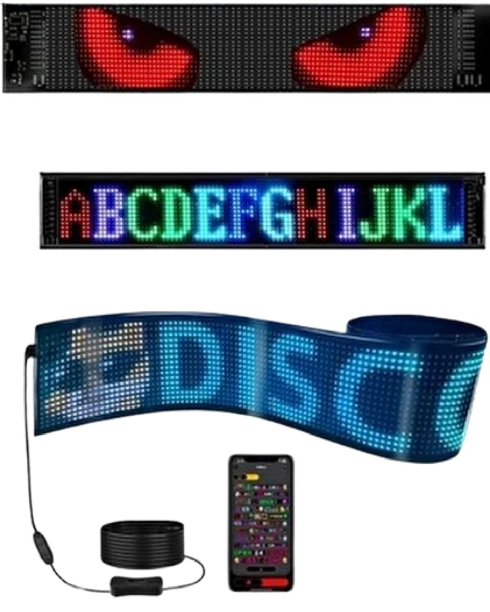 RGB LED Matrix Panel 60 cm 16x96 Piksel Kayan Yazı ve Animasyon Destekli