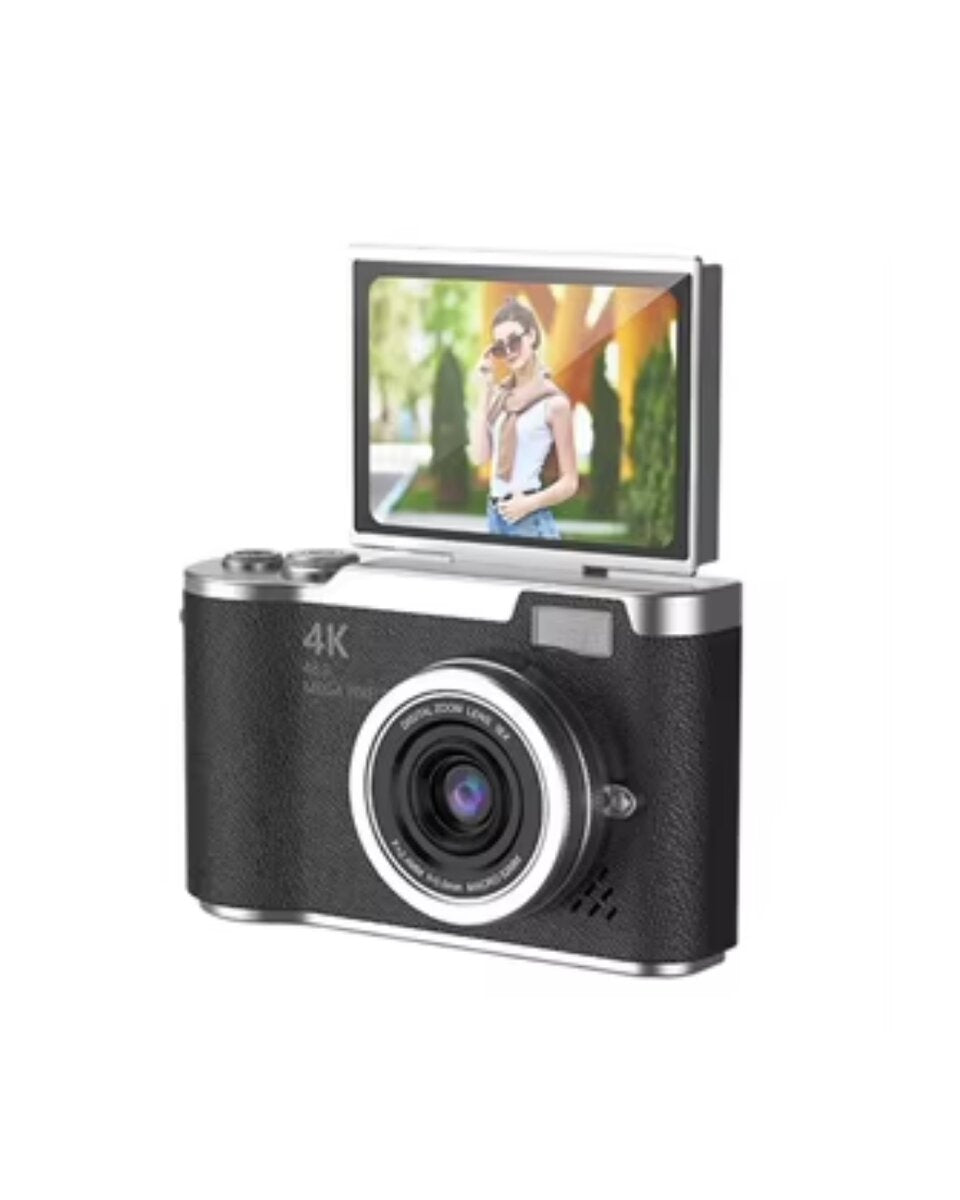Kompakt 4K Dijital Kamera 48 MP Sensör 8X Zoom Flip Ekran Vlog ve Selfie Uyumlu