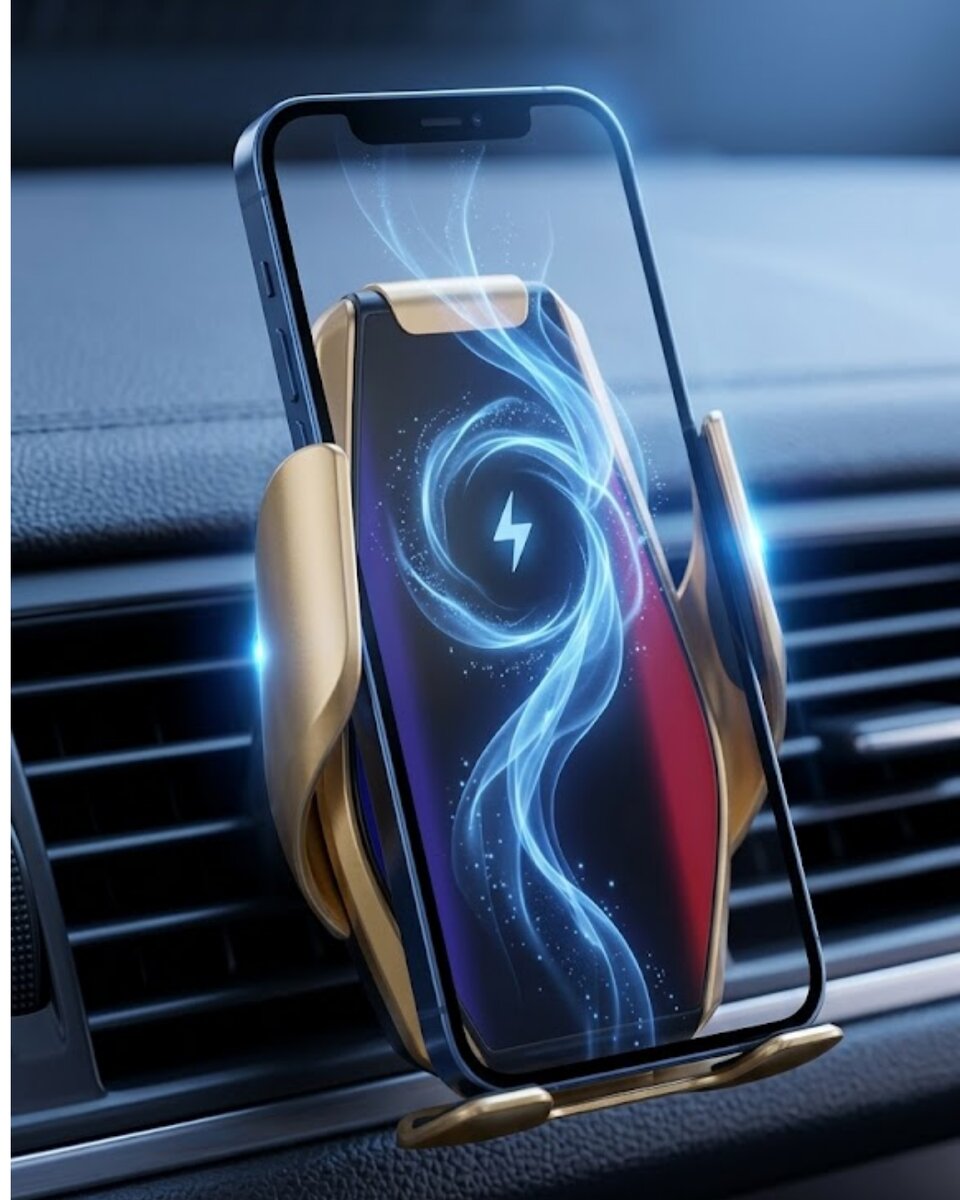 Otomatik Açılan Araç Telefon Tutucu Kablosuz Şarj ve Tek Elle Kullanım