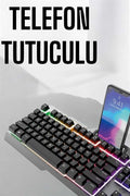 Oyuncu Klavyesi Q Klavye RGB Işıklı Mouse Hediyeli