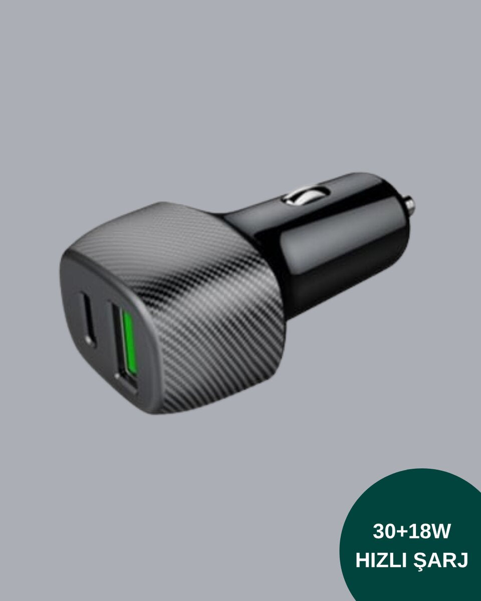 3A Güç Kapasiteli USB & Type-C Çakmaklık Şarj Adaptörü
