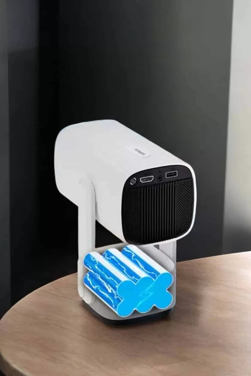 Akıllı Projeksiyon Powerbankli Taşınabilir Sinema Projektörü 4k HD Kaliteli