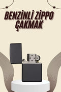 Çakmak Parlak Siyah Benzinli Çakmak Cep Boy Doldurulabilir