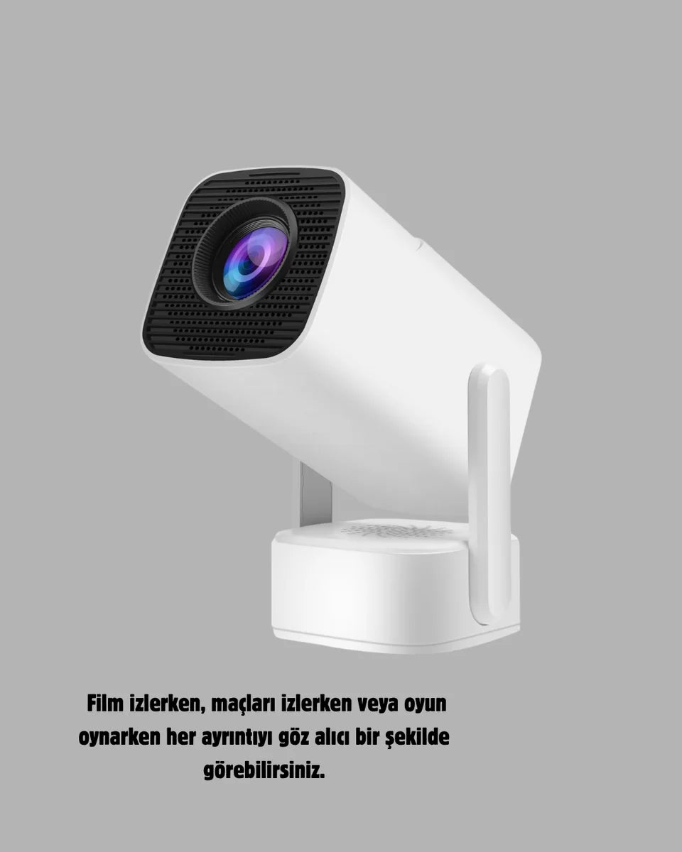 HD 720p Projeksiyon Cihazı – Geniş Ekran 10.000 Saat Ampul Ömrü Ev Sineması Deneyimi